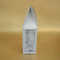 A 12 oz white ground mushroom coffee bag pictured from the side, branded Mariko Grove, showing the nutrition label and ingreedients